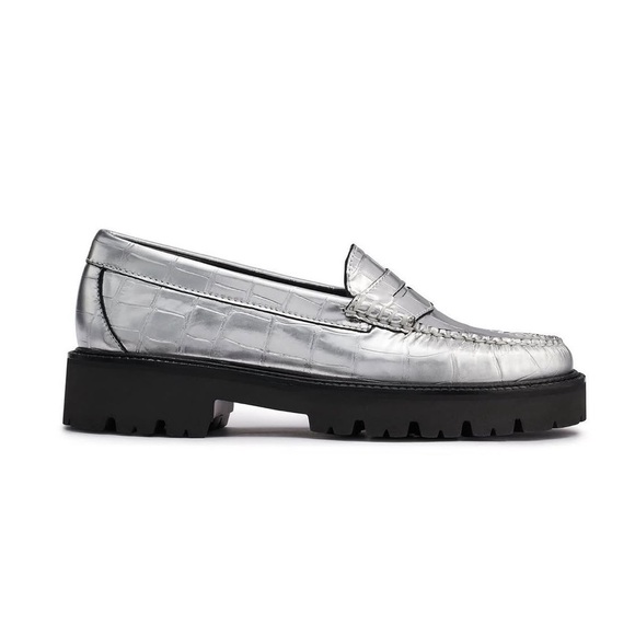 G.H. Bass & Co. Black and Silver Flats - Picture 1 of 8